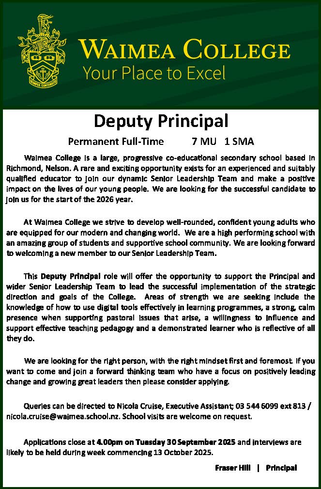 Deputy Principal Ad 2026 - Website